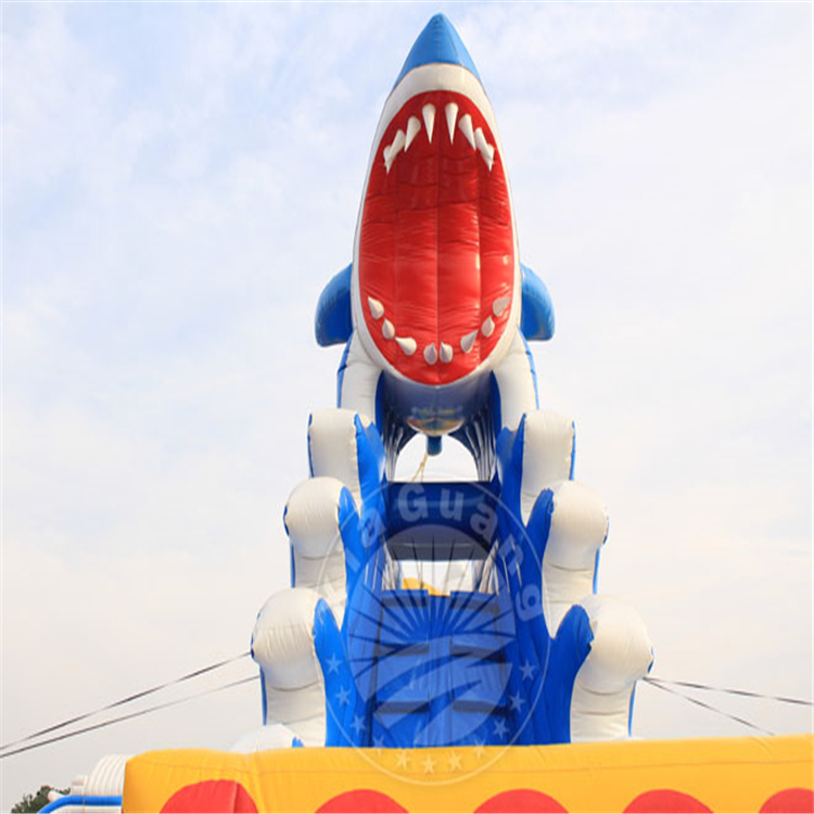 寿县充气大鲨鱼水滑梯